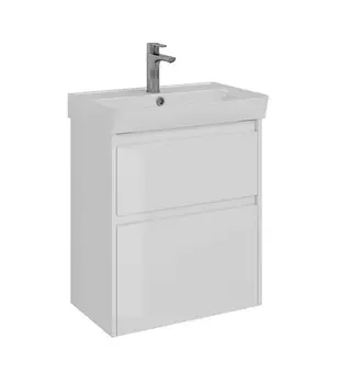 Тумба с раковиной Lemark Combi 60 универсальная, белый глянец