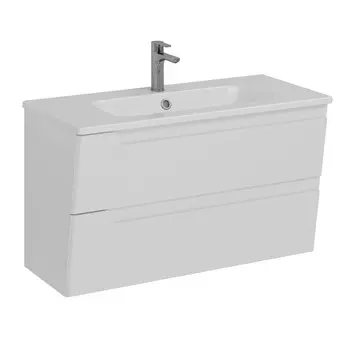 Тумба с раковиной Lemark Miano 100 подвесная, белый глянец (раковина Эйфория 100)