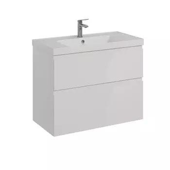 Тумба с раковиной Lemark Veon 90 универсальная, белый глянец