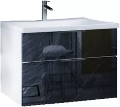 Тумба с раковиной Marka One Idalgo 75П black stone