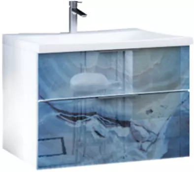 Тумба с раковиной Marka One Idalgo 75П blue marble