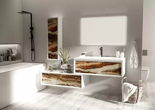 Тумба с раковиной Marka One Milacco 100П 1в.я. Onyx (верх)