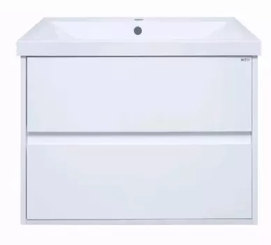 Тумба с раковиной Misty Алиса 58 подвесная, белая эмаль, 2 ящика