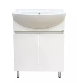 Тумба с раковиной Misty Амур 60 напольная, 2 дверцы, белая