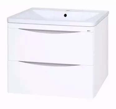Тумба с раковиной Misty Атлантик 80 подвесная, 2 ящика, белая