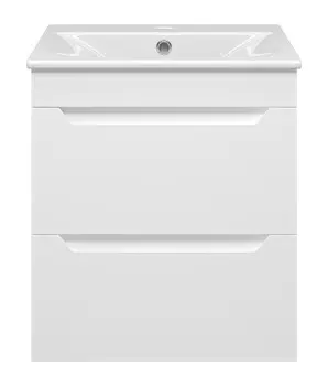 Тумба с раковиной Misty Бриз 50 подвесная, 2 ящика, белый