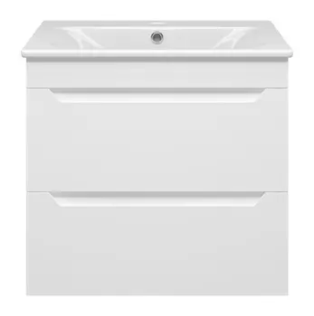 Тумба с раковиной Misty Бриз 60 подвесная, 2 ящика, белый