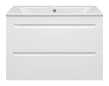 Тумба с раковиной Misty Бриз 80 подвесная, 2 ящика, белый