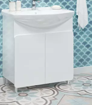 Тумба с раковиной Misty Чегет 65 напольная белая