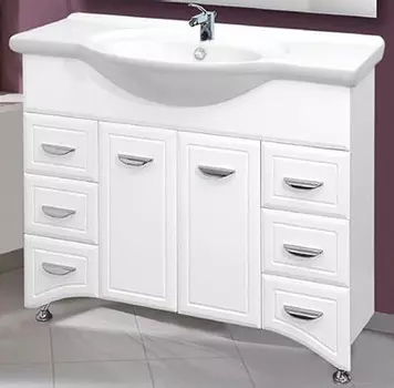 Тумба с раковиной Misty Дрея 105 6 ящиков