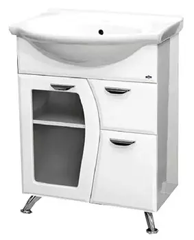 Тумба с раковиной Misty Дрея 65 1 ящик, стекло