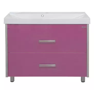 Тумба с раковиной Misty Джулия Qvatro 105 с 2-мя ящиками, напольная, розовая