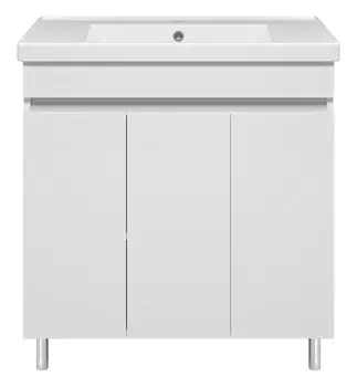 Тумба с раковиной Misty Енисей 80 напольная, с дверками, белая