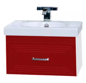 Тумба с раковиной Misty Европа 60 красная эмаль