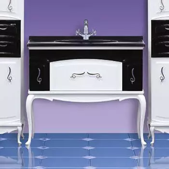 Тумба с раковиной Misty Флоренция бело-черный