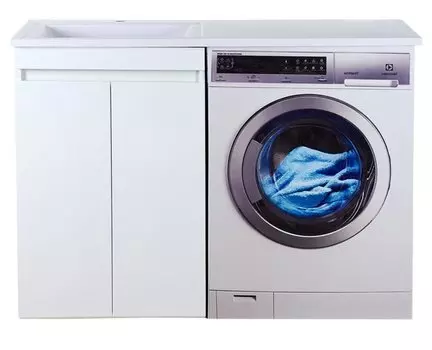 Тумба с раковиной Misty Фостер 120 напольная, прямая, под стиральную машину