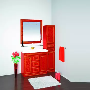 Тумба с раковиной Misty Fresko 75 красная краколет