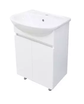 Тумба с раковиной Misty Элегия 55 напольная, белая