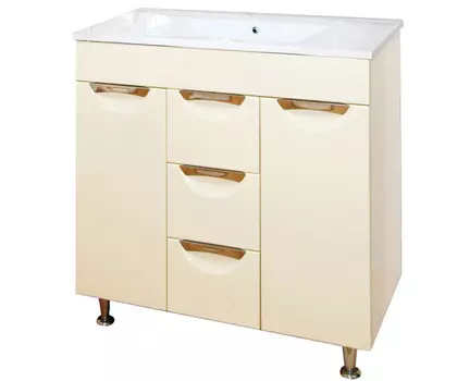 Тумба с раковиной Misty Кристи 105 напольная, бежевая