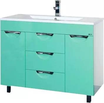 Тумба с раковиной Misty Кристи 105 напольная, салатовая