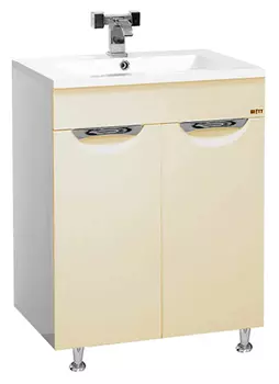 Тумба с раковиной Misty Кристи 60 прямая бежевая эмаль