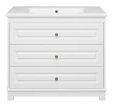 Тумба с раковиной Misty Ларго 100 напольная, белый матовый