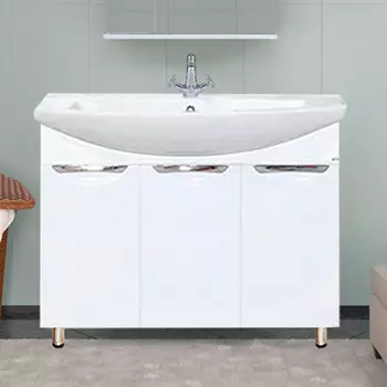 Тумба с раковиной Misty Лаванда 80 белая эмаль, прямая