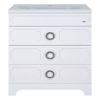 Тумба с раковиной Misty Лейла 100 напольная, 3 ящика, белая