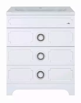 Тумба с раковиной Misty Лейла 80 белая, 3 ящика