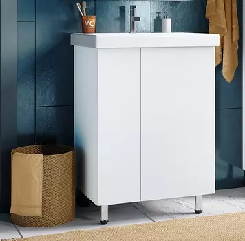 Тумба с раковиной Misty Лира 50 напольная белая