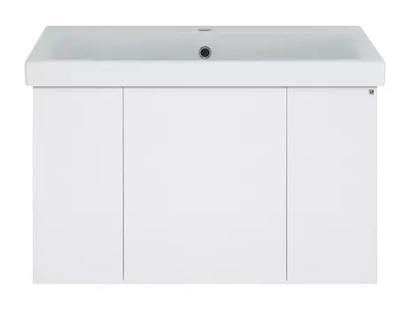 Тумба с раковиной Misty Лира 80 подвесная белая