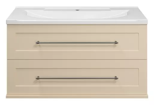 Тумба с раковиной Misty Марта 100 подвесная, бежевая