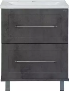 Тумба с раковиной Misty Марта 70 напольная, темный бетон