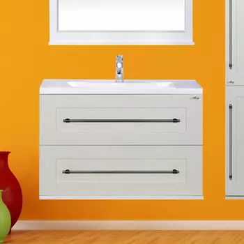 Тумба с раковиной Misty Марта 70 подвесная, белая фактурная