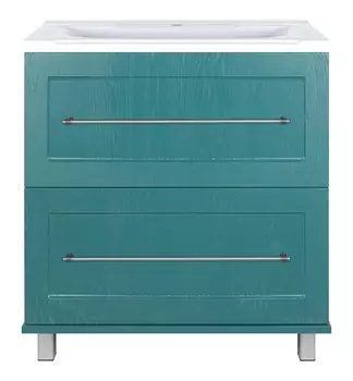 Тумба с раковиной Misty Марта 80 напольная, бирюзовая