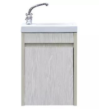 Тумба с раковиной Misty Мини 40 прямая, подвесная, вудлайн