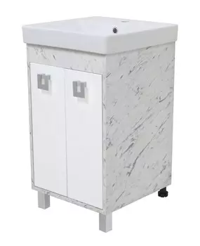 Тумба с раковиной Misty Мия 45 белый, серый