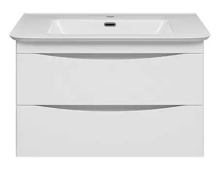 Тумба с раковиной Misty Мираж 80 подвесная, 2 ящика, белый