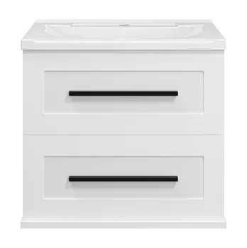 Тумба с раковиной Misty Модерн 60 подвесная, 2 ящика, белый матовый