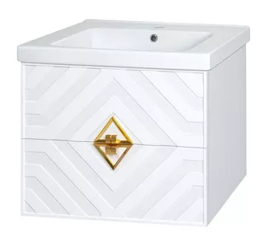 Тумба с раковиной Misty Натали 80 с 2 ящиками подвесная белая