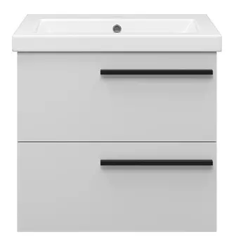 Тумба с раковиной Misty Ненси 60 подвесная, серая