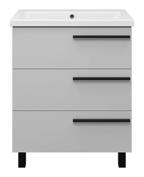 Тумба с раковиной Misty Ненси 70 напольная, серый