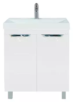 Тумба с раковиной Misty Петра 65 белая эмаль