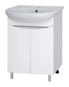 Тумба с раковиной Misty Смайл 60 напольная, белый