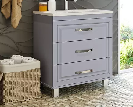 Тумба с раковиной Misty Терра 70 с 3 ящиками серая