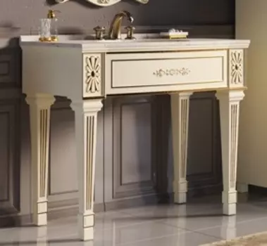 Тумба с раковиной Misty Tiffany 100 бежевый/сусальное золото