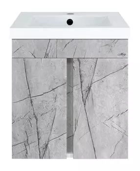Тумба с раковиной Misty Торос 50 подвесная серый мрамор