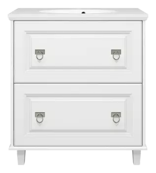 Тумба с раковиной Misty Версаль 80 напольная, 2 ящика, белая