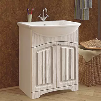 Тумба с раковиной Mixline Крит 65 патина серебро