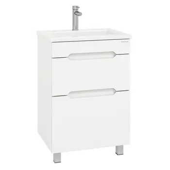 Тумба с раковиной Onika Айленд 60 напольная, белая (раковина Элина 60)